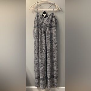 LOFT Black and White Patterned Maci Dress Size 10 Petite